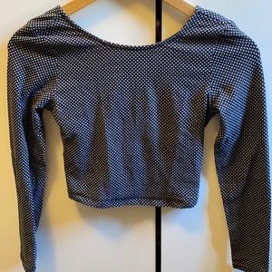 Polka dots long sleeve crop top